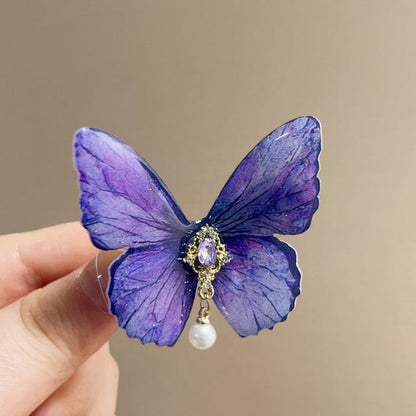 Alloy Rhinestone Butterfly Hair Clip