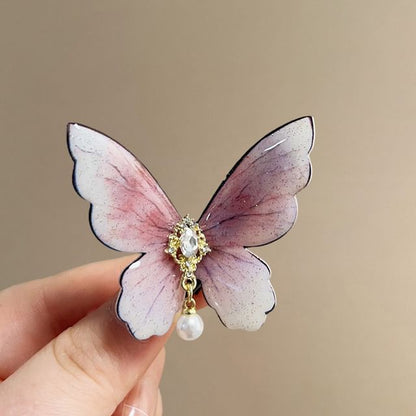 Alloy Rhinestone Butterfly Hair Clip