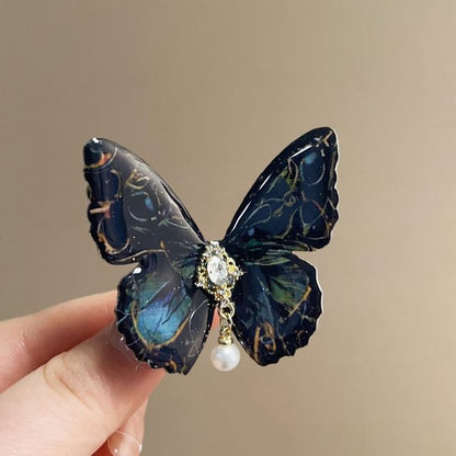 Alloy Rhinestone Butterfly Hair Clip