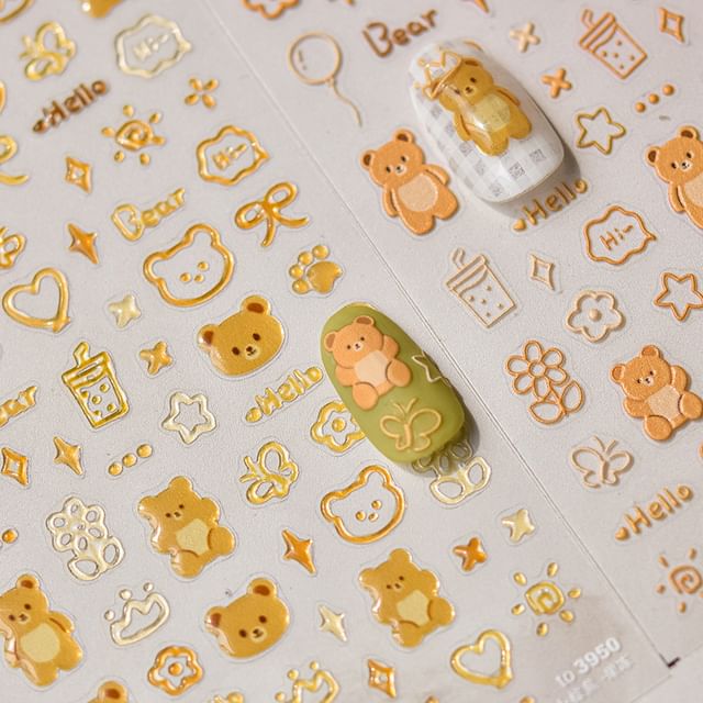 Bear Nail Art Stickers