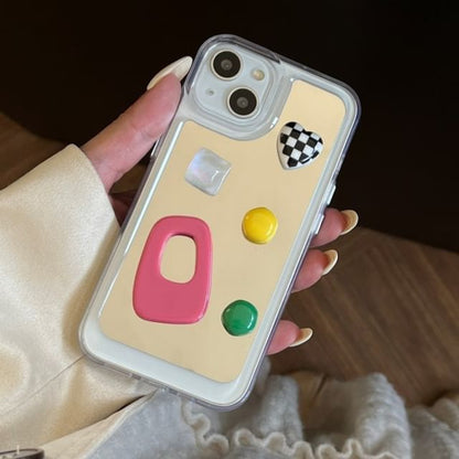 Heart Applique Mirror Phone Case For iPhone 11, 11 Pro Max, 12/12 Pro, 12 Pro Max, 13, 13 Pro, 13 Pro Max, 14, 14 Plus, 14 Pro, 14 Pro Max, 15, 15 Pro, 15 Pro Max