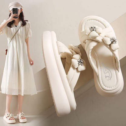 Sandals Slide Flower Platform
