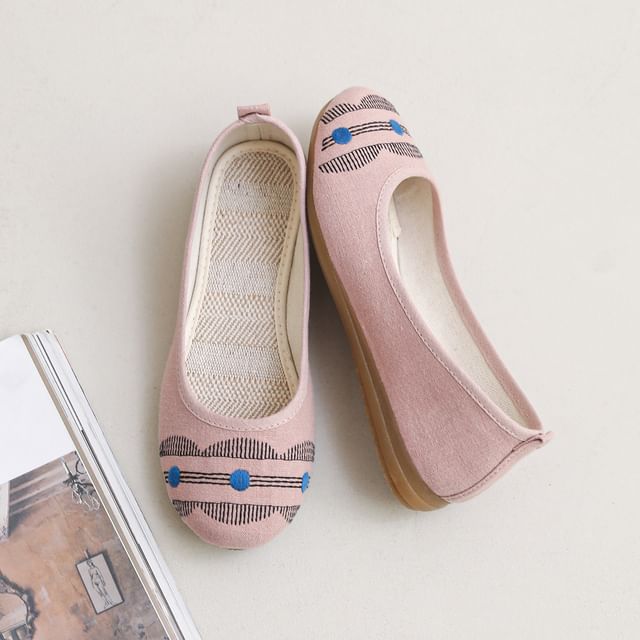 Embroidered Flats Flower