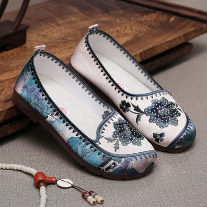 Flats Flower Embroidered