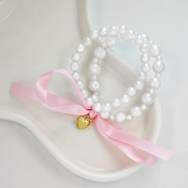 Bow Faux Pearl Bracelet