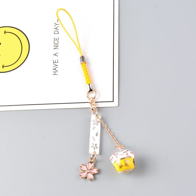 Lucky Cat Sakura Phone Charm