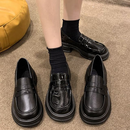 Loafers Faux Leather Platform