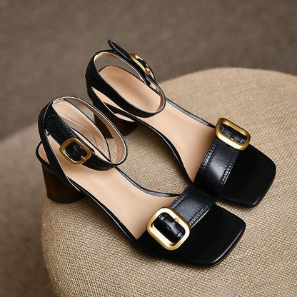 Sandals Block Heel Buckled
