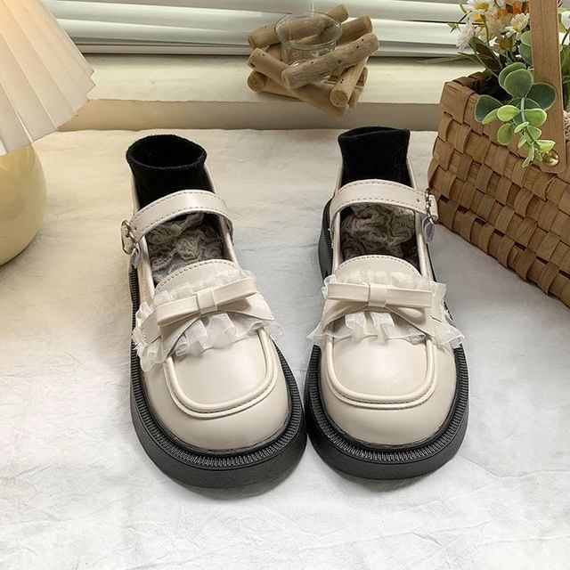 Loafers Bow Platform