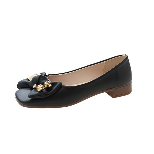 Toe Bow Accent Flats Square