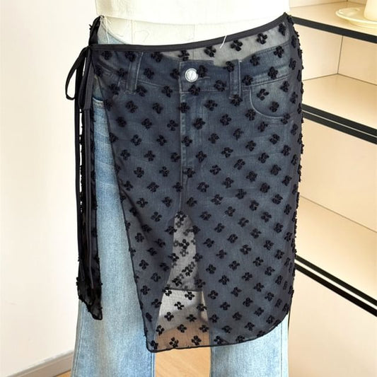 Lace Half Apron Skirt