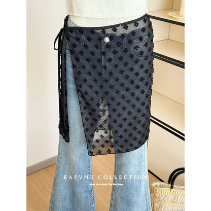 Lace Half Apron Skirt