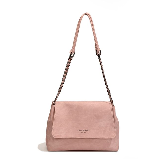 Bag Strap Flap Tote Leather Lettering Chain Faux