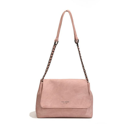 Bag Strap Flap Tote Leather Lettering Chain Faux