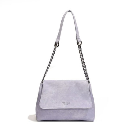 Bag Strap Flap Tote Leather Lettering Chain Faux