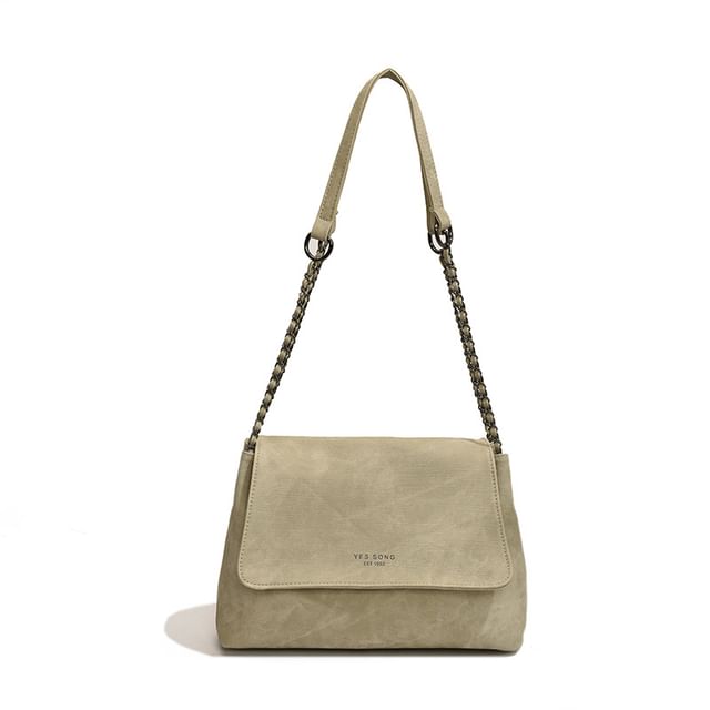 Bag Strap Flap Tote Leather Lettering Chain Faux