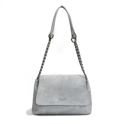 Bag Strap Flap Tote Leather Lettering Chain Faux