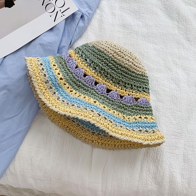 Patterned Straw Hat