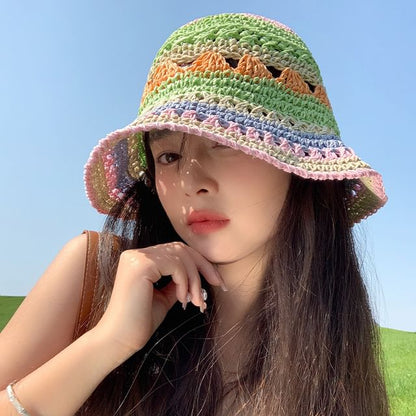 Patterned Straw Hat