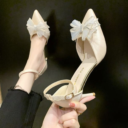 Heel Designs) High Accent Bow Pointed (Various Sandals