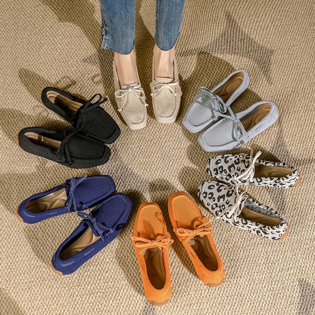 Fabric Loafers Bow