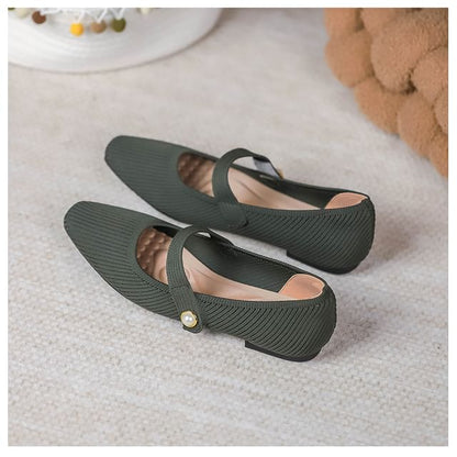 Plain Fabric Mary Jane Flats