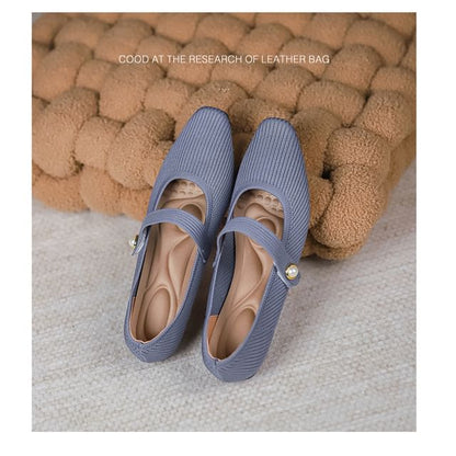 Plain Fabric Mary Jane Flats