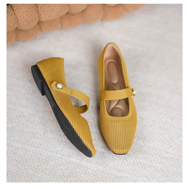 Plain Fabric Mary Jane Flats