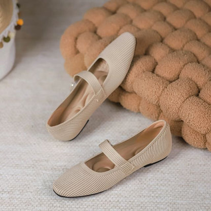 Plain Fabric Mary Jane Flats