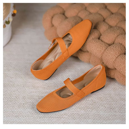 Plain Fabric Mary Jane Flats