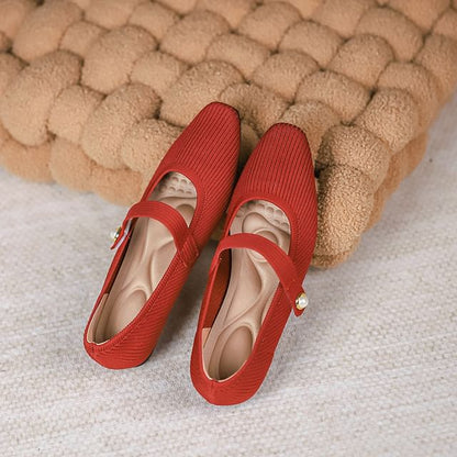 Plain Fabric Mary Jane Flats