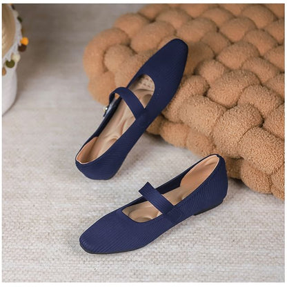 Plain Fabric Mary Jane Flats