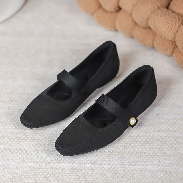 Plain Fabric Mary Jane Flats