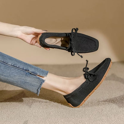 Bow Fabric Loafers