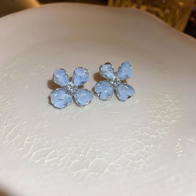 / Crystal Butterfly Pearl Earring Floral Faux Stud Alloy (Various Designs)