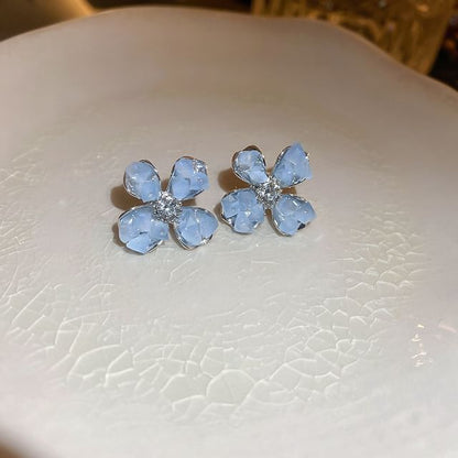 / Crystal Butterfly Pearl Earring Floral Faux Stud Alloy (Various Designs)