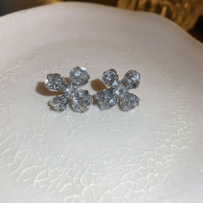 / Crystal Butterfly Pearl Earring Floral Faux Stud Alloy (Various Designs)