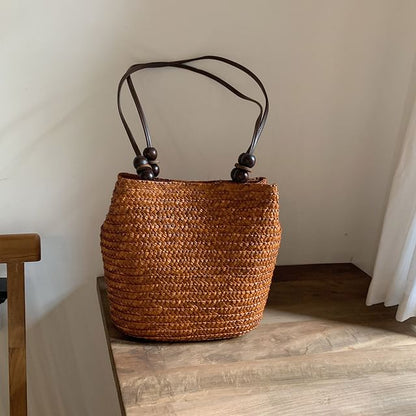 Beaded Woven Tote Bag