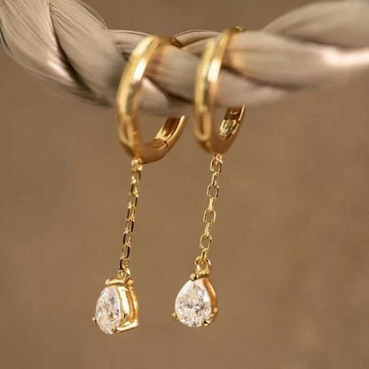 Rhinestone Alloy Dangle Earring