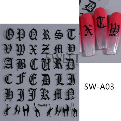 Alphabet Nail Art Stickers