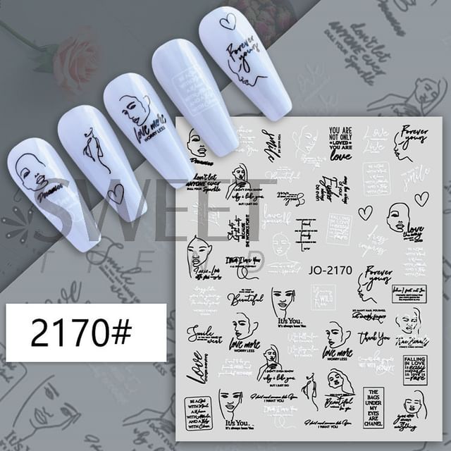 Lettering Nail Art Stickers