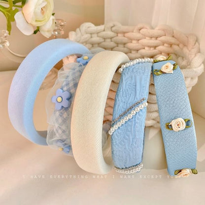 Faux Flower Band Hair (Various Pearl Designs)