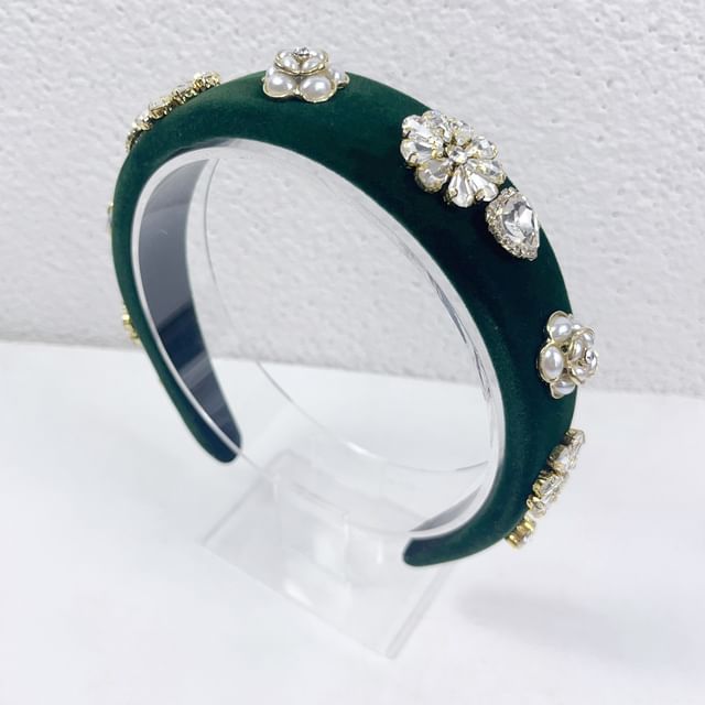 Rhinestone Flower Band Hair Gemstones