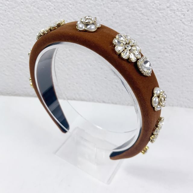 Rhinestone Flower Band Hair Gemstones