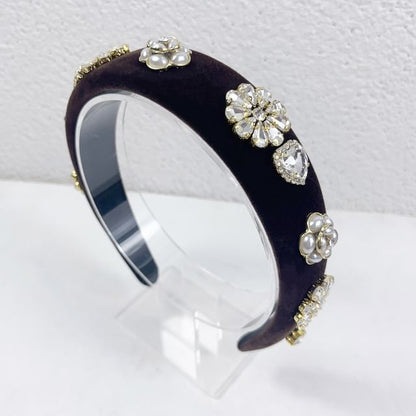 Rhinestone Flower Band Hair Gemstones