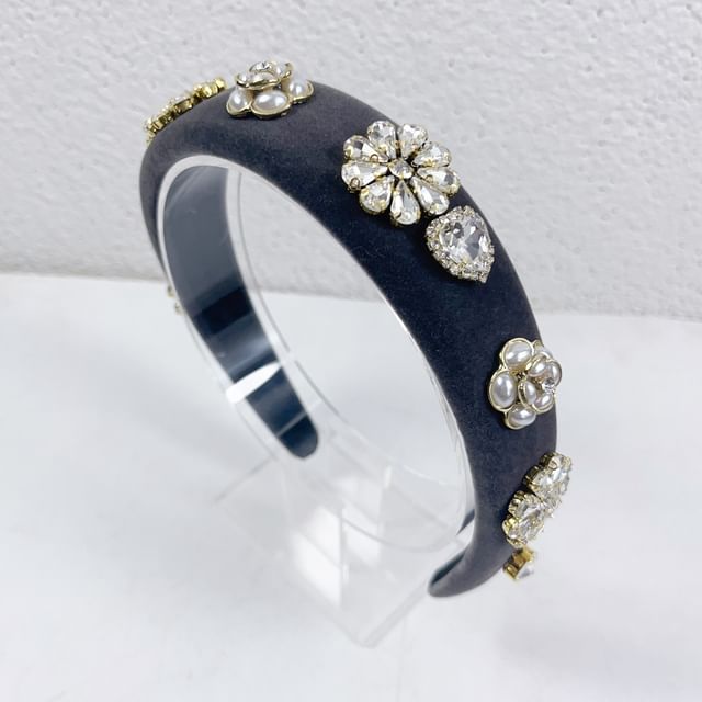 Rhinestone Flower Band Hair Gemstones