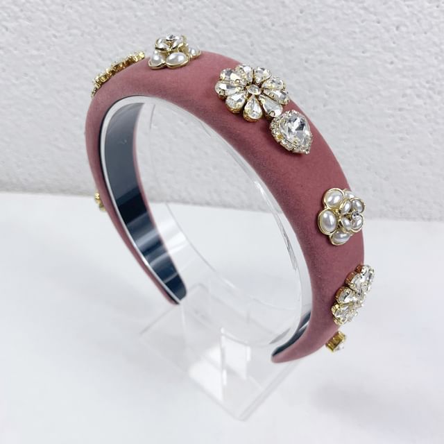 Rhinestone Flower Band Hair Gemstones