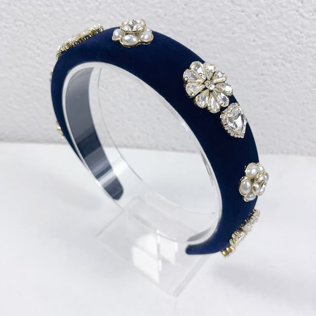 Rhinestone Flower Band Hair Gemstones