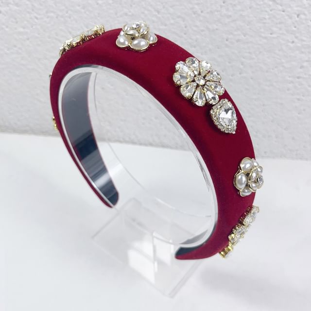 Rhinestone Flower Band Hair Gemstones