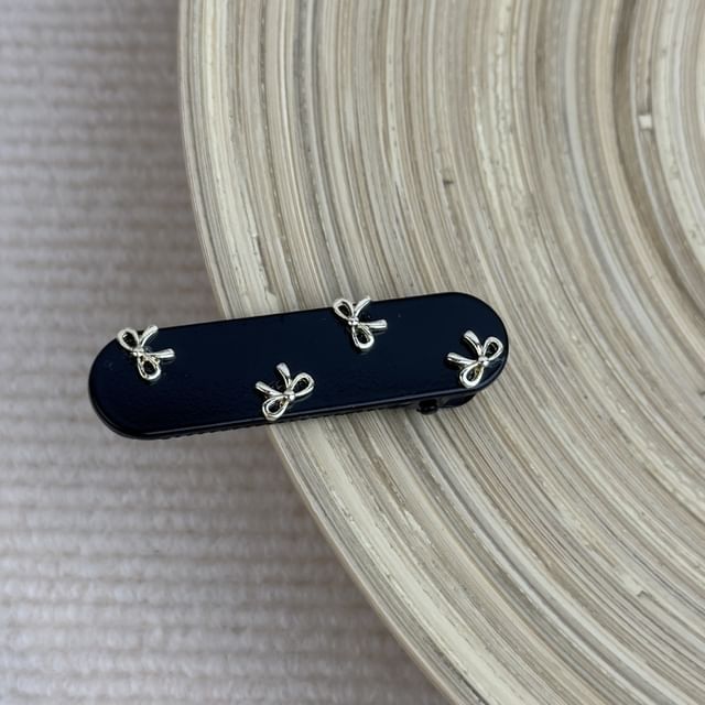 / Band Hair Bow Studded Clip